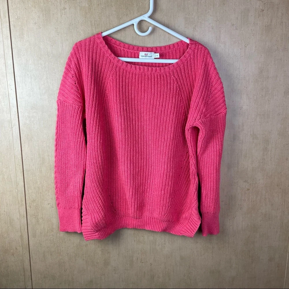 Vineyard Vines Coral Sweater Size Medium - Picture 1 of 8